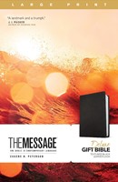 Message Deluxe Gift Bible, Large Print, Textured Black (Imitation Leather)