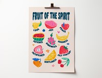 Fruit Of The Spirit A4 Poster, With Fruit Illustrations (Poster)