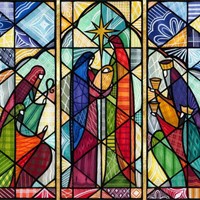 Stainglass Kings Christmas Cards (Pack Of 10) (Cards)