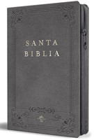 Biblia RVR 1960 letra grande, tamaño manual, símil piel gris (Imitation Leather)