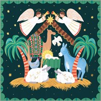 Christmas Cards Square: Nativity (Pack Of 4) (Cards)