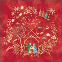 Christmas Cards Square: All Is Calm All Is Bright (Pack Of 4 (Cards)