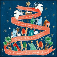 Christmas Cards Square: Nativity Scene (Pack Of 4) (Cards)