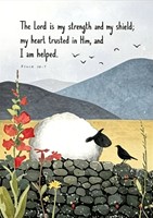 Sheep And Blackbird Greetings Card (Postcard)