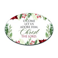 O Come Let Us Adore Him - Oval Fridge Magnet (Magnet)