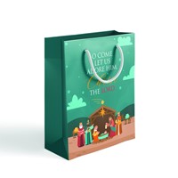 Nativity - O Come Let Us Adore Him Gift Bag With Carry Handl (Gift Bag)
