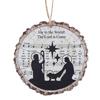 Joy To The World Wood Slice Ornament (Ornament)