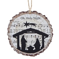 O Holy Night Wood Slice Ornament (Ornament)