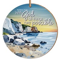 All Things Are Possible Ceramic Hanging Decoration - Matthew (Coaster)