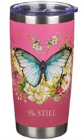 Stainless Steel Mug Travel Pink Butterfly Be Still (Mug)