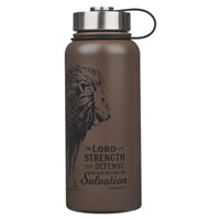 The Lord is My Strength Brown Stainless Steel Water Bottle (Water Bottle)