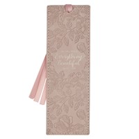 Everything Beautiful Blush Floral Faux Leather Bookmark (Bookmark)
