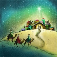 Tearfund - King's Approaching Manger - (Pack Of 10) (Cards)