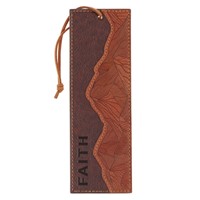Faith Can Move Mountains Brown Faux Leather Bookmark (Bookmark)