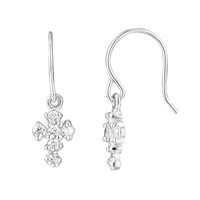 Crystal Cross Hook Wire Earrings (Jewellery)