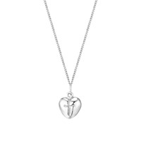 Curved Heart Pendant With Cross Centre (Jewellery)