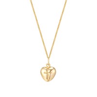 Curved Heart Pendant With Cross Centre (Jewellery)