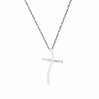 CZ Wavy Cross Pendant (Jewellery)