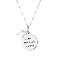 Disc Pendant With Small Open Cross (Jewellery)