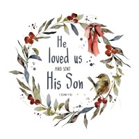 Robin Wreath Christmas Card (Cards)