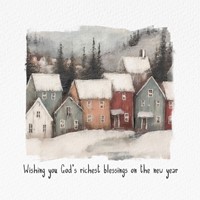 Village in the Mountains New Year Card (Cards)