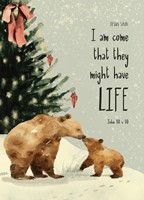 Christmas Bears in Snow Bible Card (Cards)