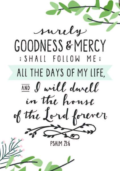 Surely Goodness and Mercy A4 Print