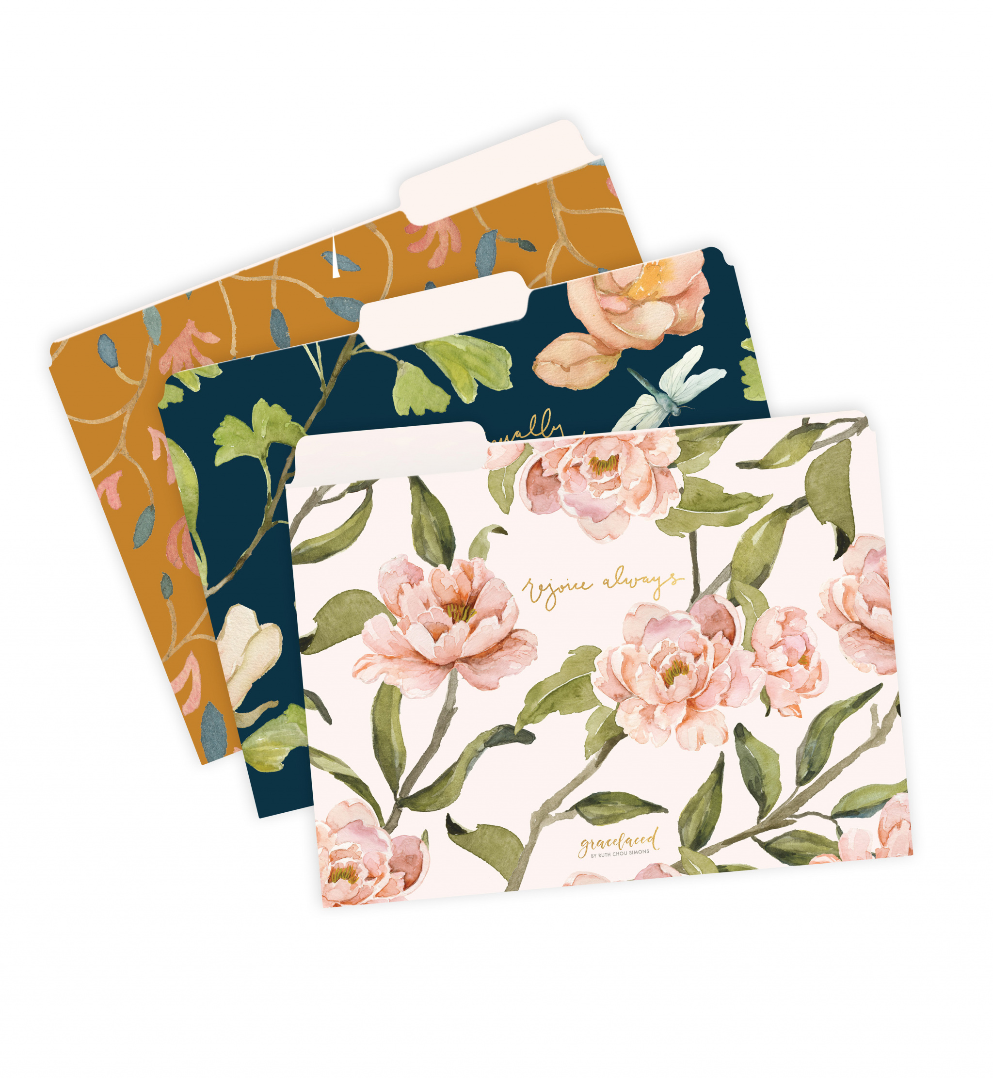 GraceLaced File Folders, 9 Count, 3 Each of 3 Designs, Rejoi