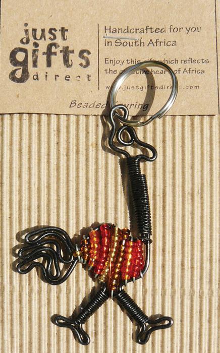 Beaded Ostrich Keyring