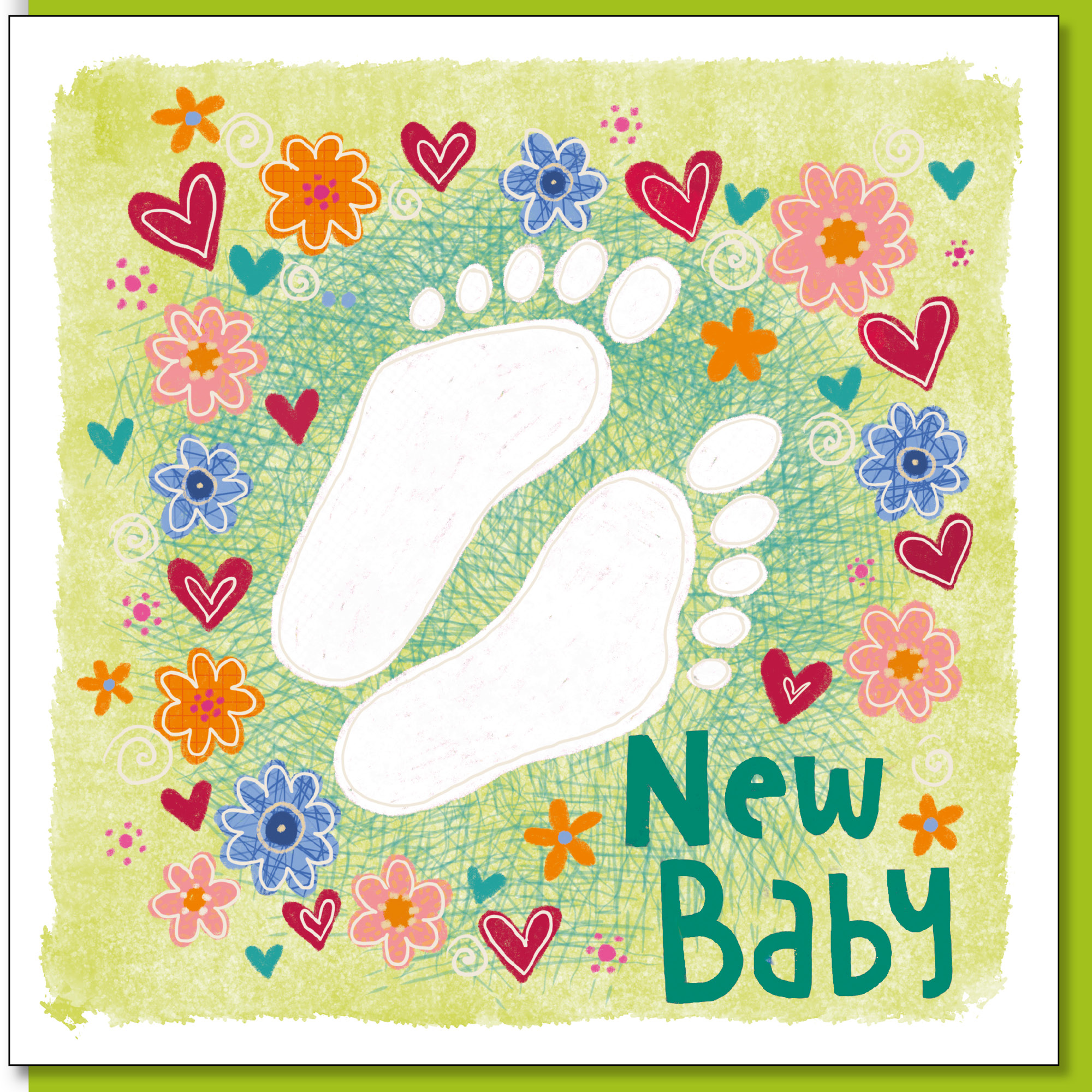 New Baby Feet Greetings Card