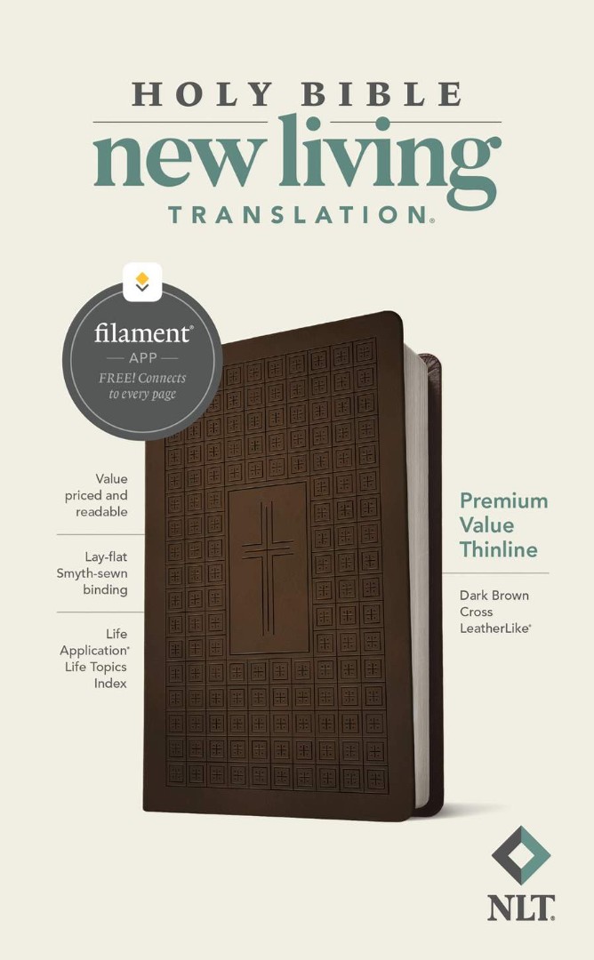 NLT Premium Value Thinline Bible, Filament Edition, Brown