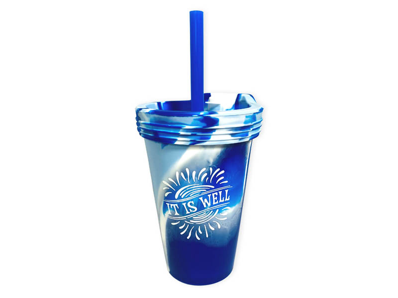 Cup Silicone It Is Well Blue 16oz