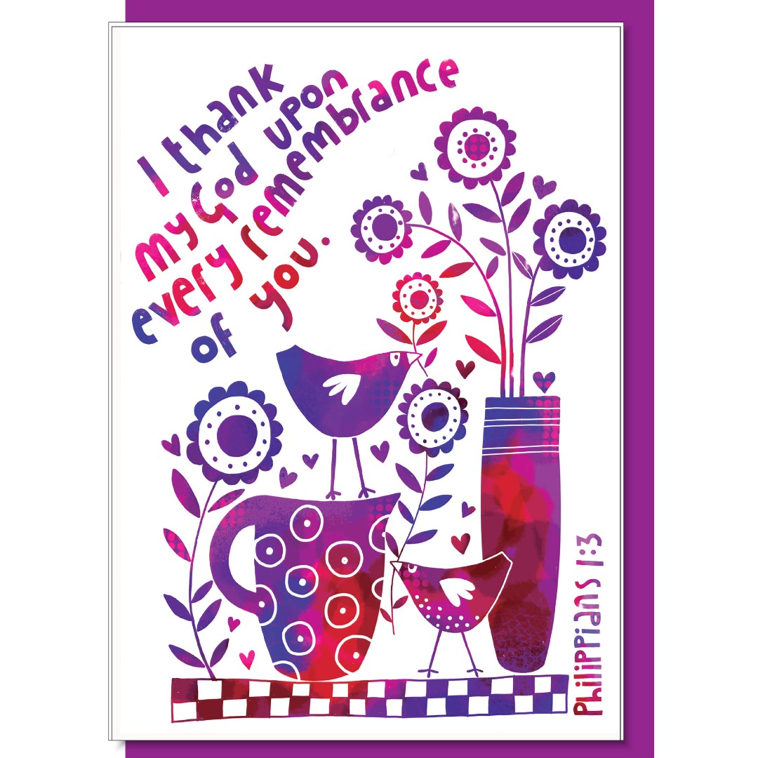 I Thank My God For You Greetings Card