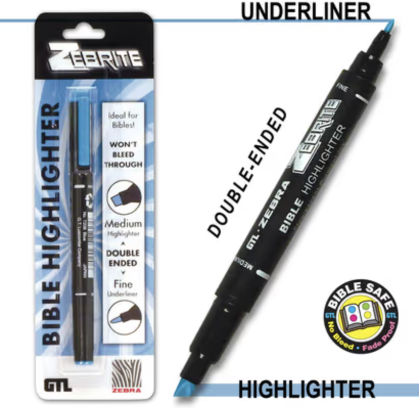 Double Ended Highlighter - Blue