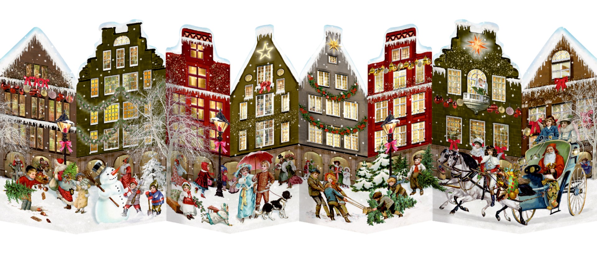 Free-Standing Christmas Street Advent Calendar