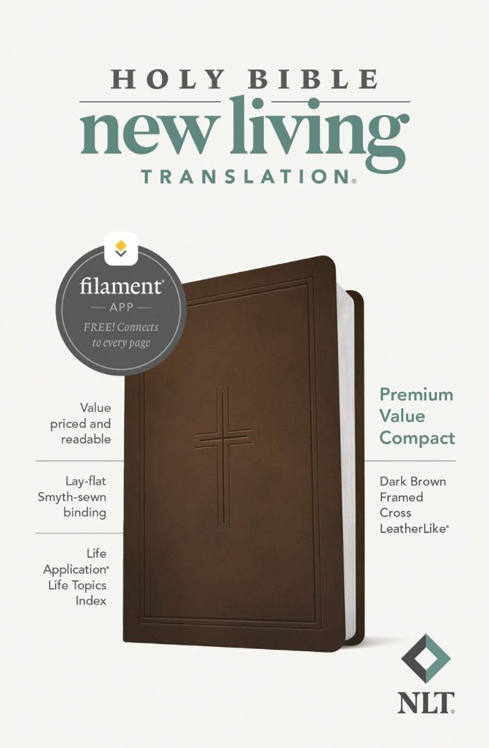 NLT Premium Value Compact Bible, Filament Edition, Brown