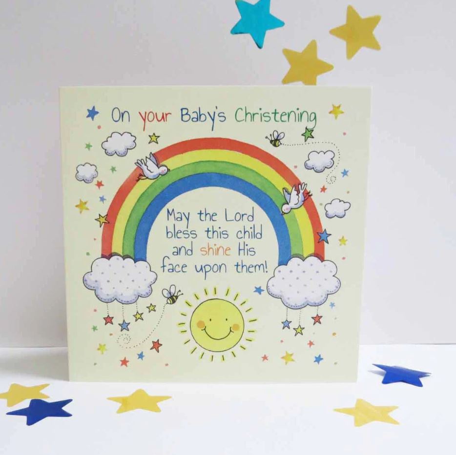 Rainbow Christening Card