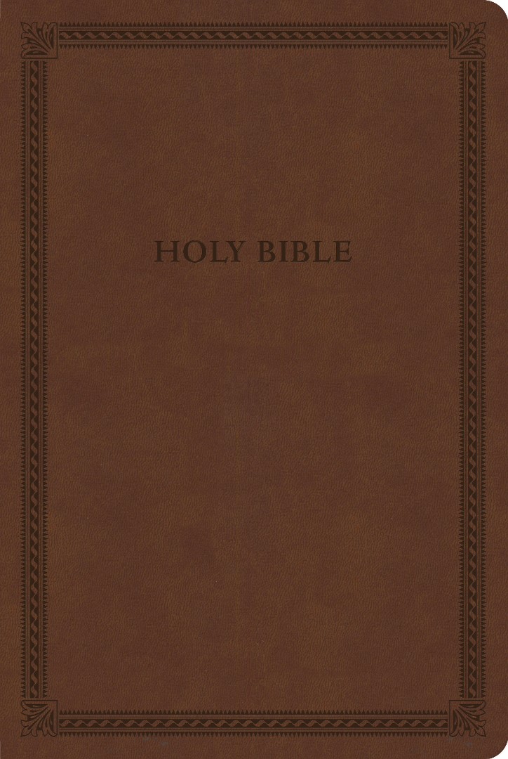 CSB Large Print Thinline Bible, Brown Leathertouch