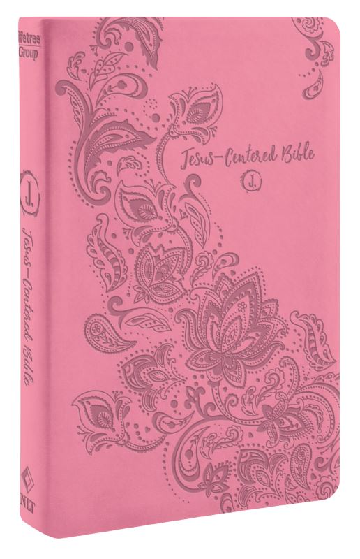 NLT Jesus-Centered Bible, Pink Leatherette cover