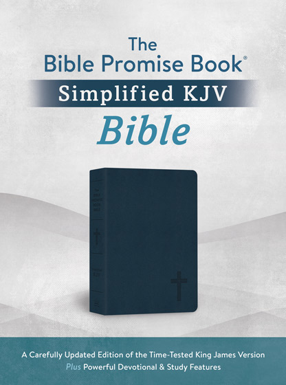 Simplified KJV Bible Promise Book Edition - Navy Cross