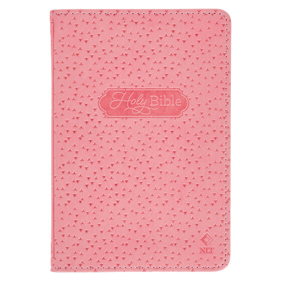 Pink Faux Leather NLT New Testament Keepsake Bible For Girls