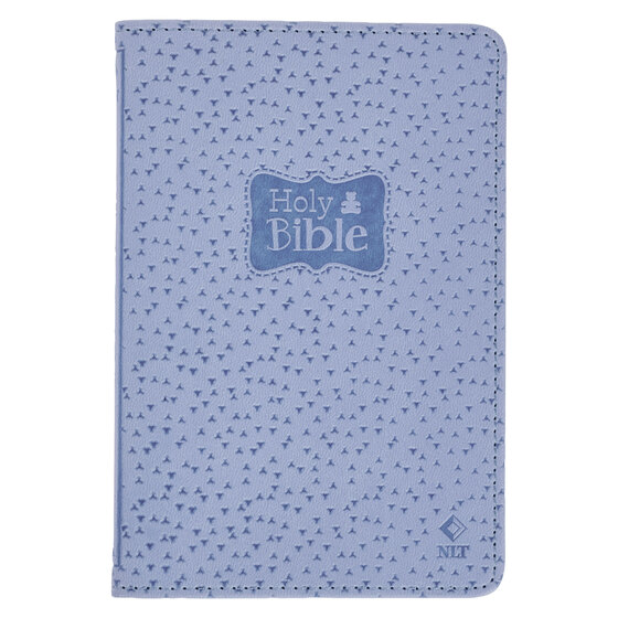 Blue Faux Leather NLT New Testament Keepsake Bible For Boys
