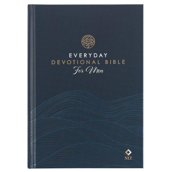 Navy Wave Hardcover NLT Everyday Devotional Bible For Men
