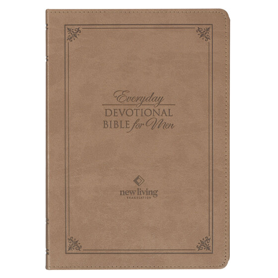 Tan Faux Leather NLT Everyday Devotional Bible For Men