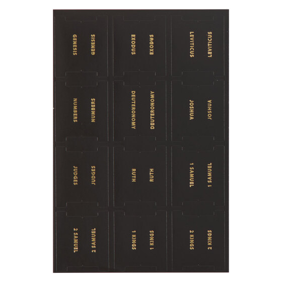 Black And Gold Peel-And-Stick Bible Indexing Tabs