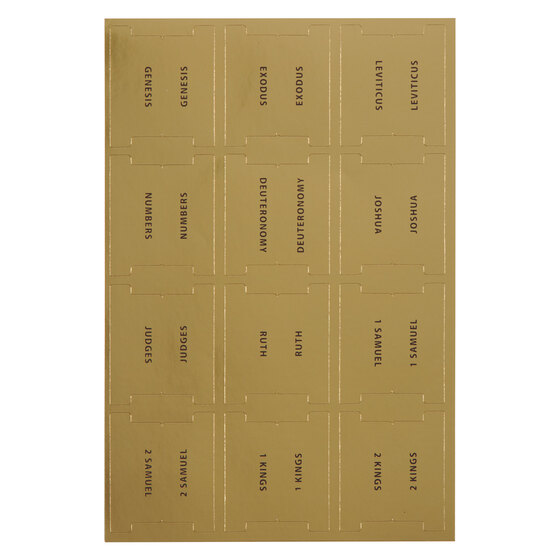 Bible Indexing Tabs For Gold Gilt-Edged Bibles