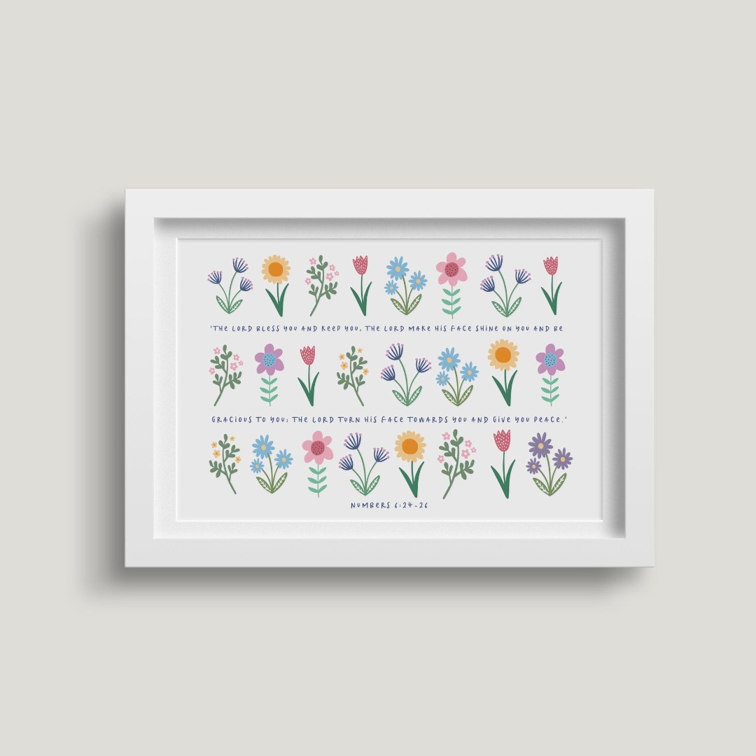 The Lord Bless You (Spring Version) 7X5 White Framed Print