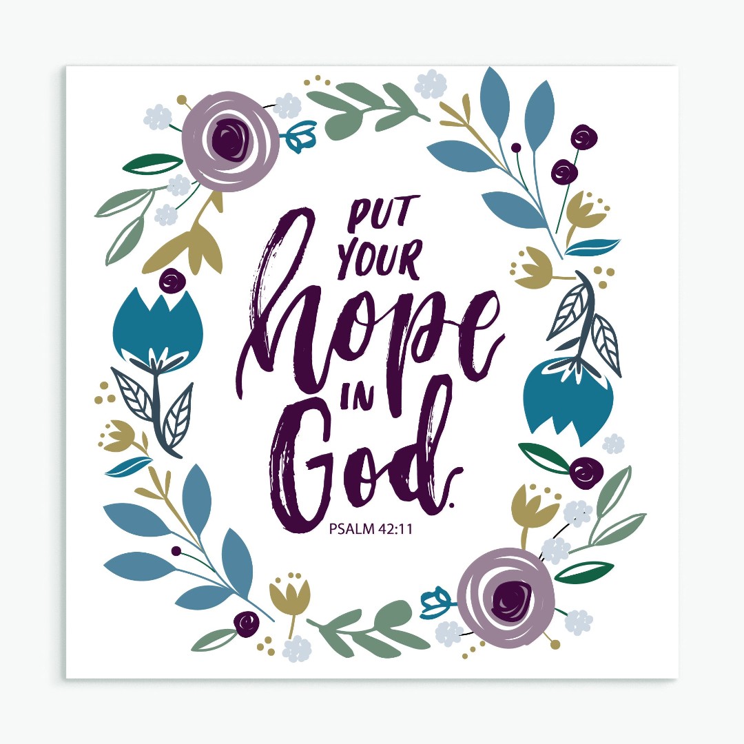 Put Your Hope In God (Leaves) - Greeting Card