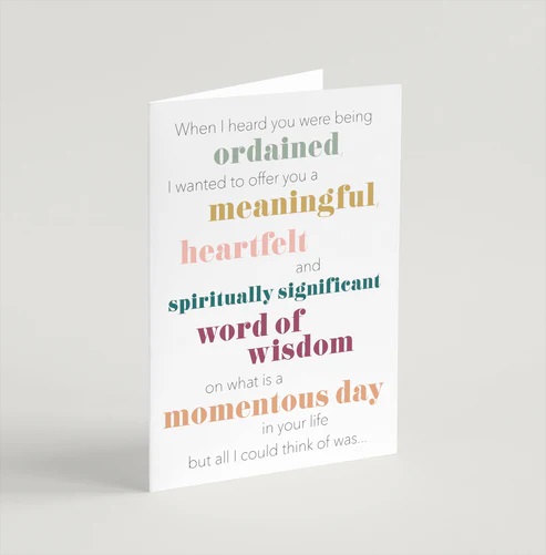 Tea And Cake Funny Ordination Card