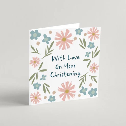 With Love On Your Christening Greeting Card & Envelope